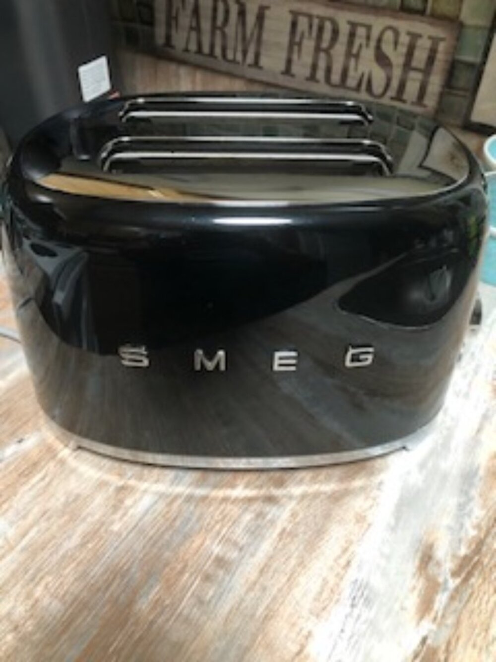 SMEG 2 Slice Toaster Enamel Black Retro Style With Box